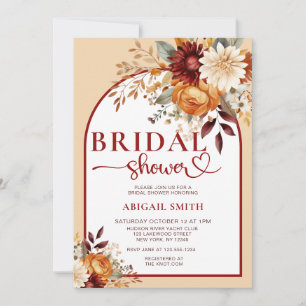 FALL BRIDAL SHOWER FLORAL ARCH  INVITATION