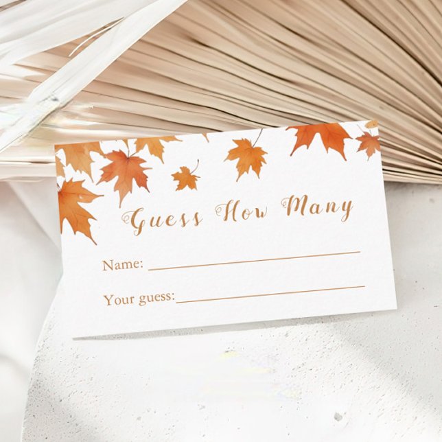 Fall Bridal Shower Guess How Many Enclosure Card (Creator Uploaded)