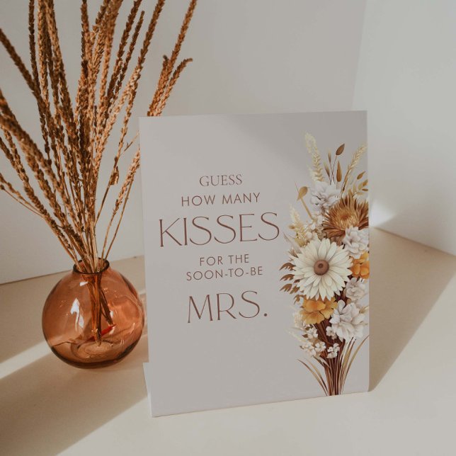 Fall  Bridal Shower Guess How Many Kisses Pedestal Sign (Creator Uploaded)