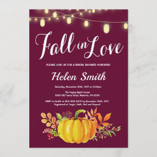 Fall Bridal Shower Invitation Burgundy