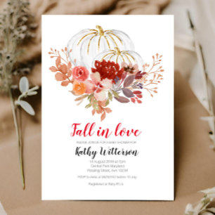 Fall Bridal Shower Invitation Burgundy