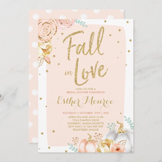 Fall Bridal Shower Invitation Fall In Love Shower (Front/Back)