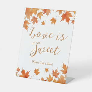 Fall Bridal Shower Love is Sweet Favour Pedestal Sign