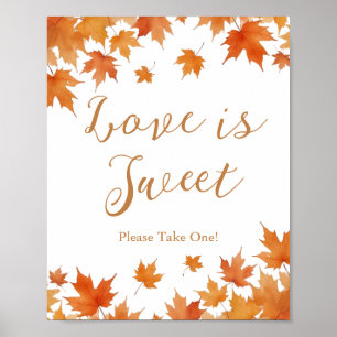 Fall Bridal Shower Love is Sweet Favour Poster
