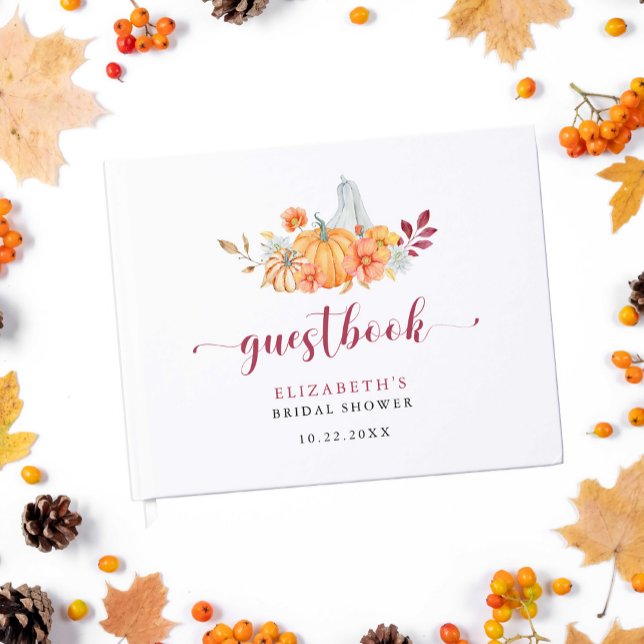 Fall Bridal Shower Pumpkin Script Custom Guest Book (Creator Uploaded)