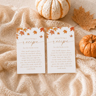 Fall Bridal Shower Recipe Request Enclosure Card