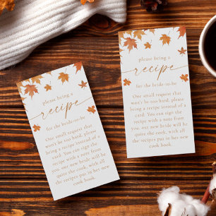 Fall Bridal Shower Recipe Request Enclosure Card