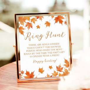 Fall Bridal Shower Ring Hunt Game Poster