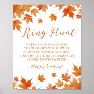 Fall Bridal Shower Ring Hunt Game Poster