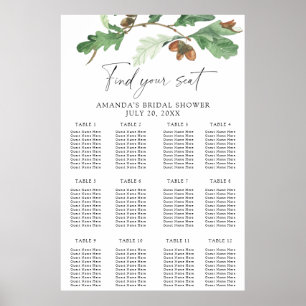 Fall bridal shower seating chart