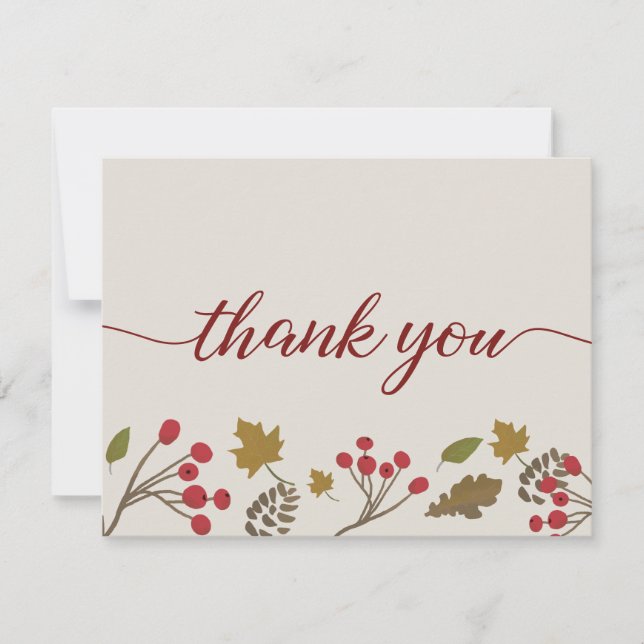 Fall Bridal shower Thank you Autumn foliage (Front)