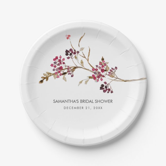 Fall Bridal Shower Theme Paper Plates (Front)