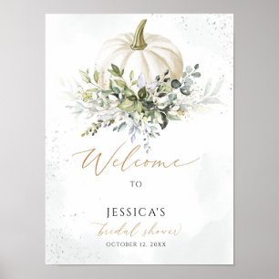Fall bridal shower welcome sign, autumn shower poster