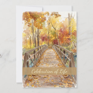 Fall Bridge Celebration of Life Memorial Invitation