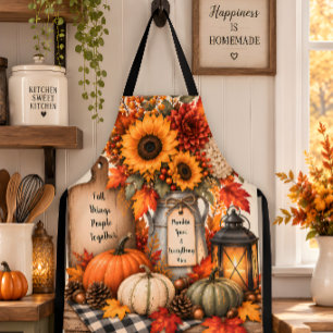 Fall Brings People Together Rustic Autumn Harvest Apron