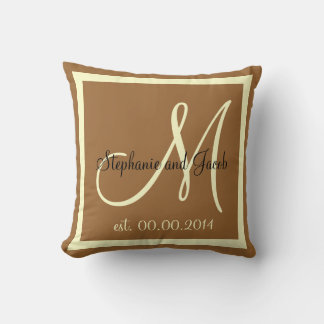 Fall Brown and Cream Wedding keepsake pillow