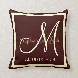 Fall Brown and Cream Wedding keepsake pillow