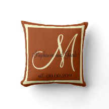 Fall Brown and Cream Wedding keepsake pillow