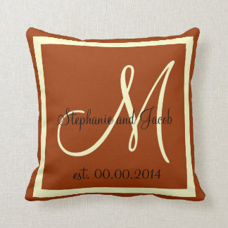 Fall Brown and Cream Wedding keepsake pillow