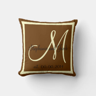 Fall Brown and Cream Wedding keepsake pillow
