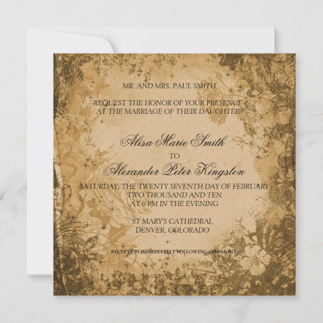 Fall Brown Autumn Wedding invitations (Front)