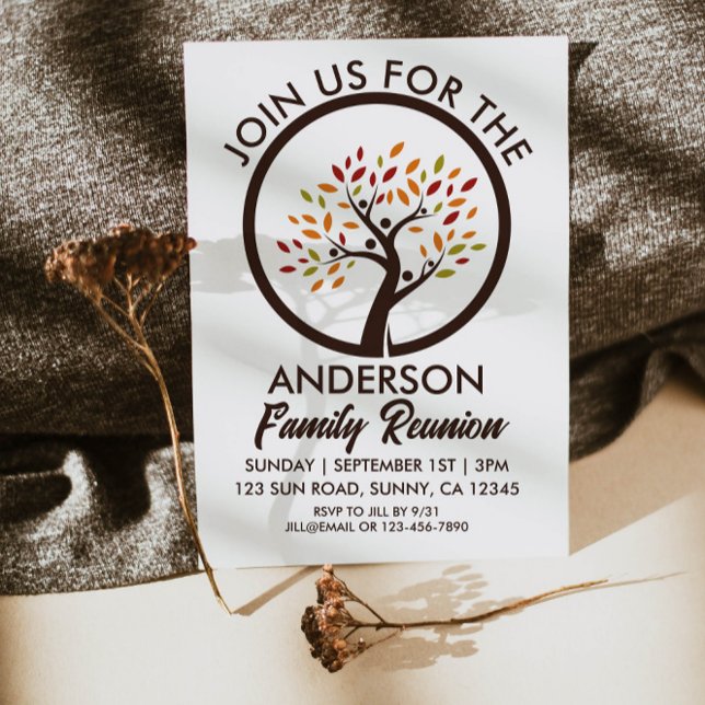 Fall Brown Family Reunion Family Tree Leaves   Invitation (Creator Uploaded)