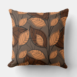 Fall Brown Leaves  Cushion