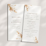 Fall Brown & Orange Wildflowers Wedding Program Programme<br><div class="desc">Fall Brown & Orange Wildflowers Wedding Program</div>