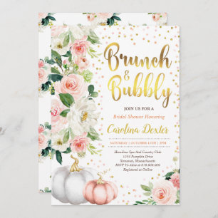 Fall Brunch And Bubbly Bridal Shower Invitation