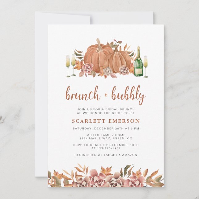 Fall Brunch Bridal Shower Invitation (Front)
