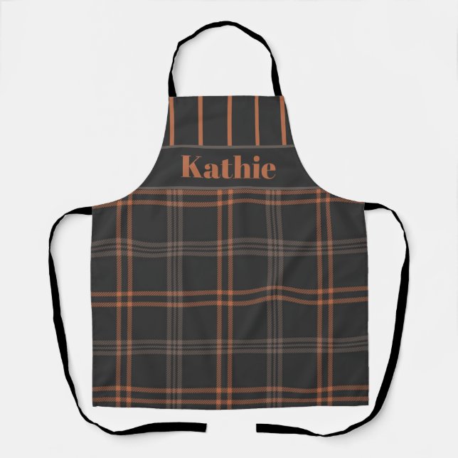 Fall Buffalo Plaid Gingham Chequered Custom  Apron (Front)