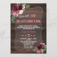 Fall Burgundy Blush Wood Wedding I DO BBQ