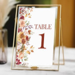 Fall Burgundy Brown Beige Floral Flower Wedding Table Number<br><div class="desc">This is a Fall Burgundy Brown Beige Floral Flower Wedding Table Number!</div>