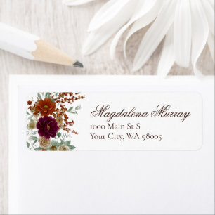 Fall Burgundy & Burnt Orange Rust Florals Wedding