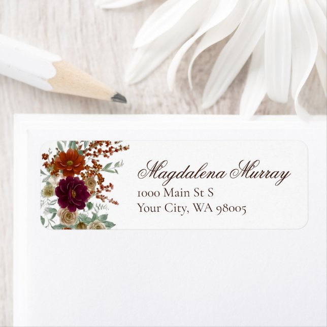 Fall Burgundy & Burnt Orange Rust Florals Wedding (Insitu)