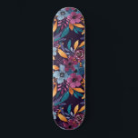 Fall Burgundy Navy Mustard Watercolor Flowers Art Skateboard<br><div class="desc">This elegant and artsy pattern is perfect for the trendy and stylish woman. It features a hand-painted berry burgundy red, navy blue, mustard yellow, emerald green, and classic blue watercolor fall and autumn, flowers and leaves bouquet pattern on top of a simple purple burgundy background. It's an artistic, modern, country,...</div>