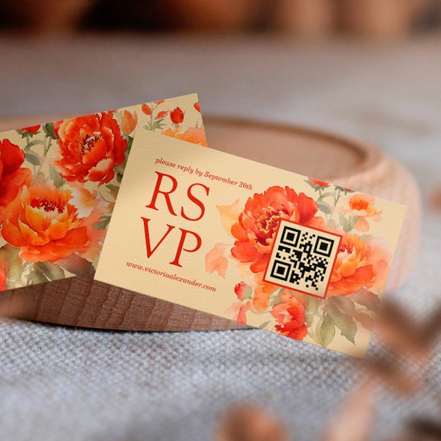 Fall Burnt Orange Floral Wedding Enclosure Card (Creator Uploaded)