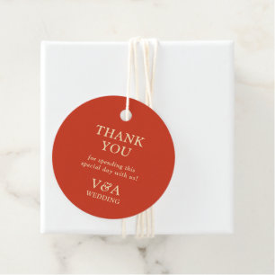 Fall Burnt Orange Thank You Wedding Favour Tags