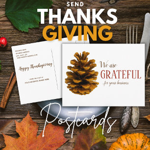 Fall Business Thank You Cards - Pinecone