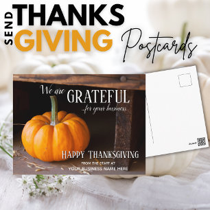 Fall Business Thanksgiving Postcards - Grateful