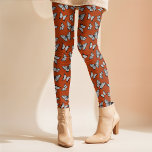 Fall Butterflies Whimsical Halloween Cottagecore Leggings<br><div class="desc">This fun Cottagecore Halloween design uses a random pattern of beautiful black and white butterflies on a rusty orange background that can be customised. This fun design compliments the haunting cottage vibe for that perfect touch of creepy and sweet and can be paired with any top throughout the fall and...</div>