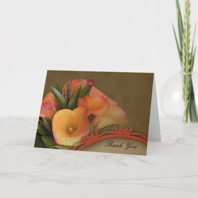 Fall Cala Lily Thank You Card (Front)