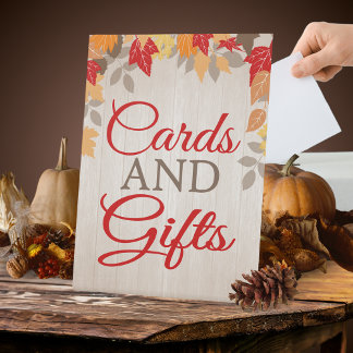 Fall Cards and Gifts Bridal or Wedding Pedestal Sign