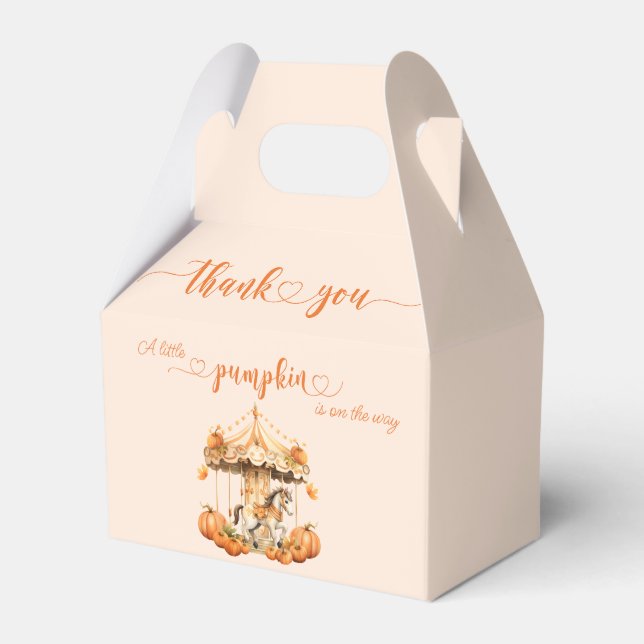 Fall Carousel pumpkin is on the way Favour Box (Front Side)