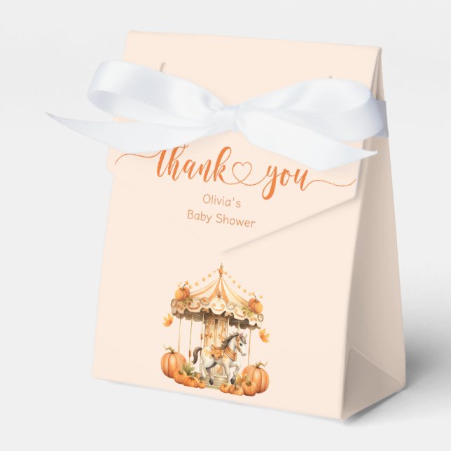Fall Carousel pumpkin is on the way Favour Box (Front Side)
