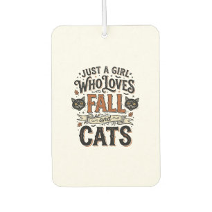 Fall Cat Lover Vintage Halloween Shirt Design_1 Car Air Freshener