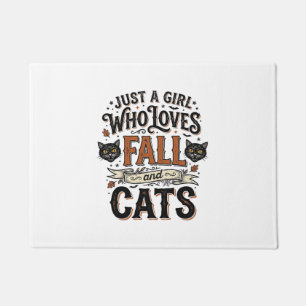 Fall Cat Lover Vintage Halloween Shirt Design_1 Doormat