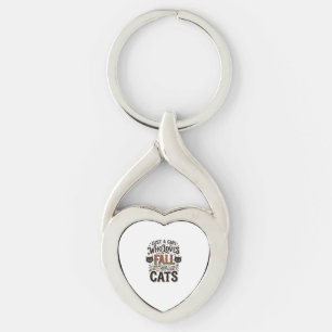 Fall Cat Lover Vintage Halloween Shirt Design_1 Key Ring