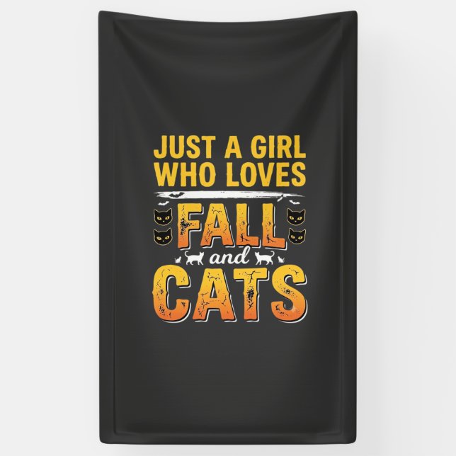 Fall Cats Girl Halloween Design_1 Banner (Vertical)