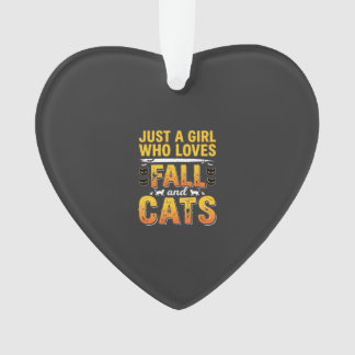 Fall Cats Girl Halloween Design_1 Ornament
